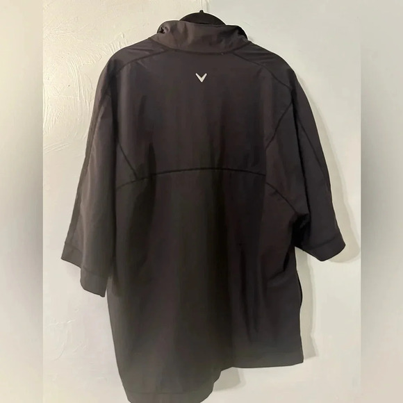 Callaway Nylon Pullover 1/4 Zip Jacket Size Large Black Golf Lightweight - Picture 2 of 8